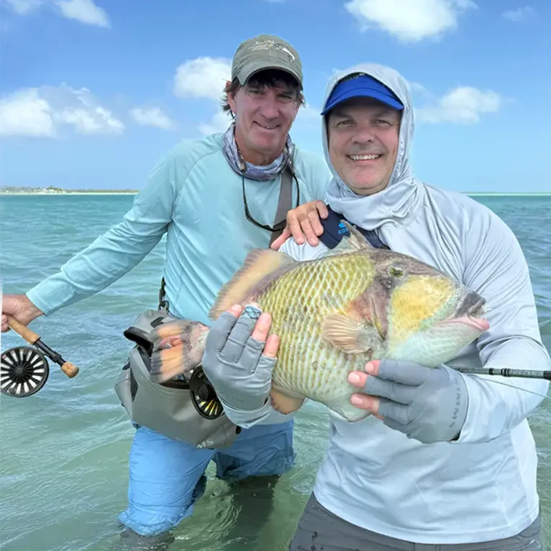Brad and James with a Triggerfish